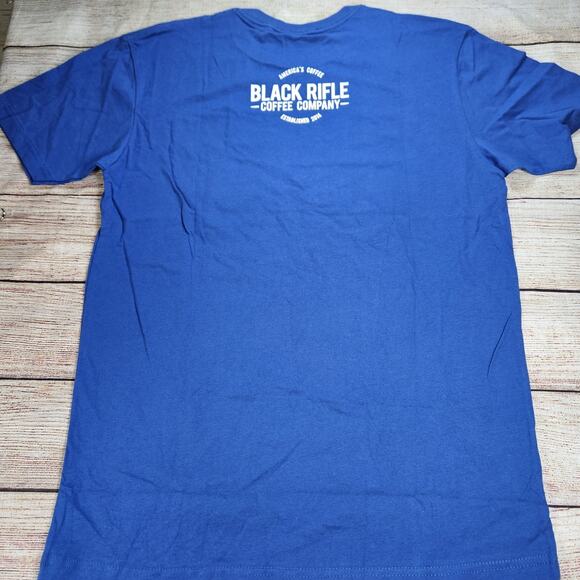 Black Rifle Coffee Company Short Sleeve T-shirt Adult Medium Blue Winged Elk New - Picture 4 of 4
